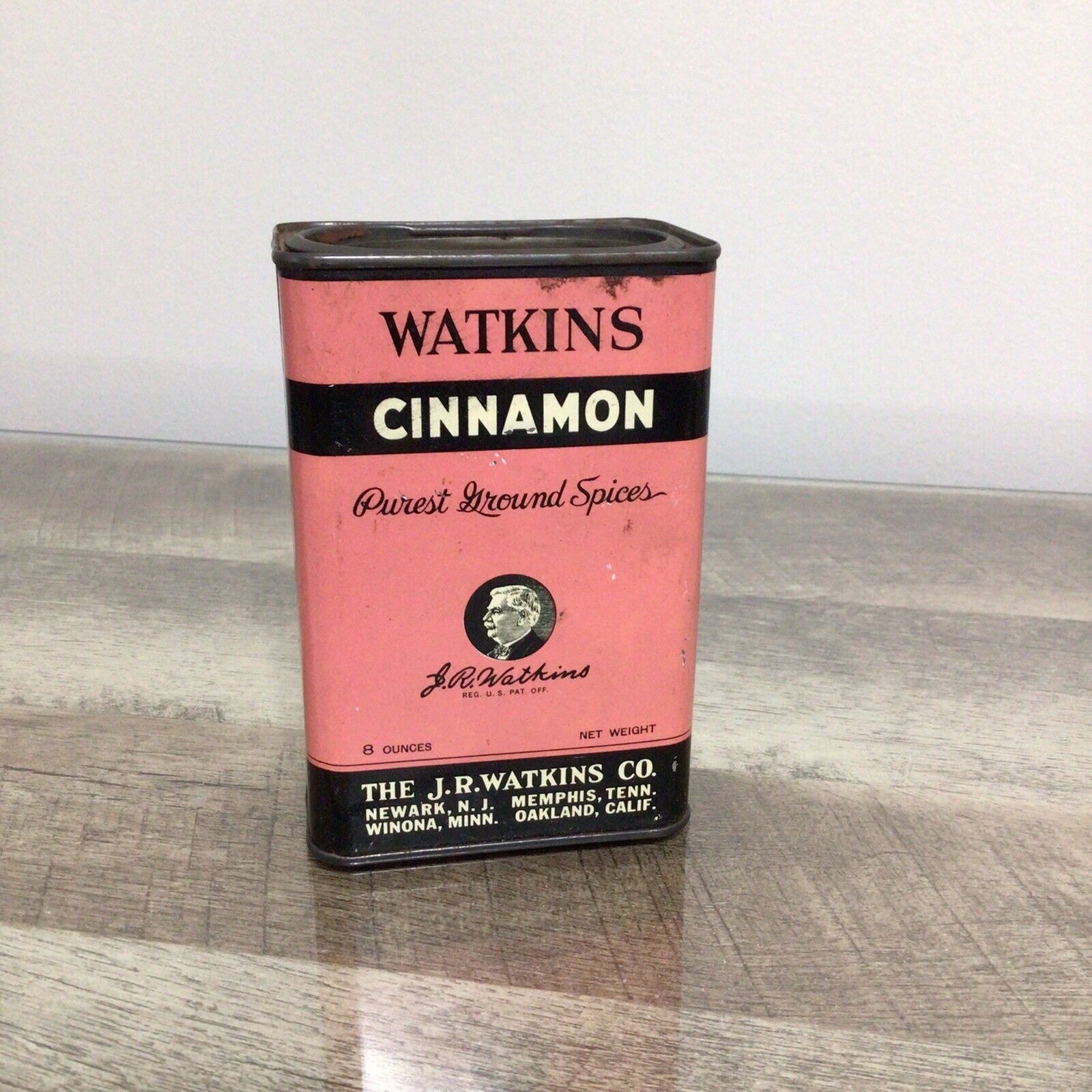 Vintage WATKINS Cinnamon Empty Advertising Tin ~ The J.R. WATKINS CO.