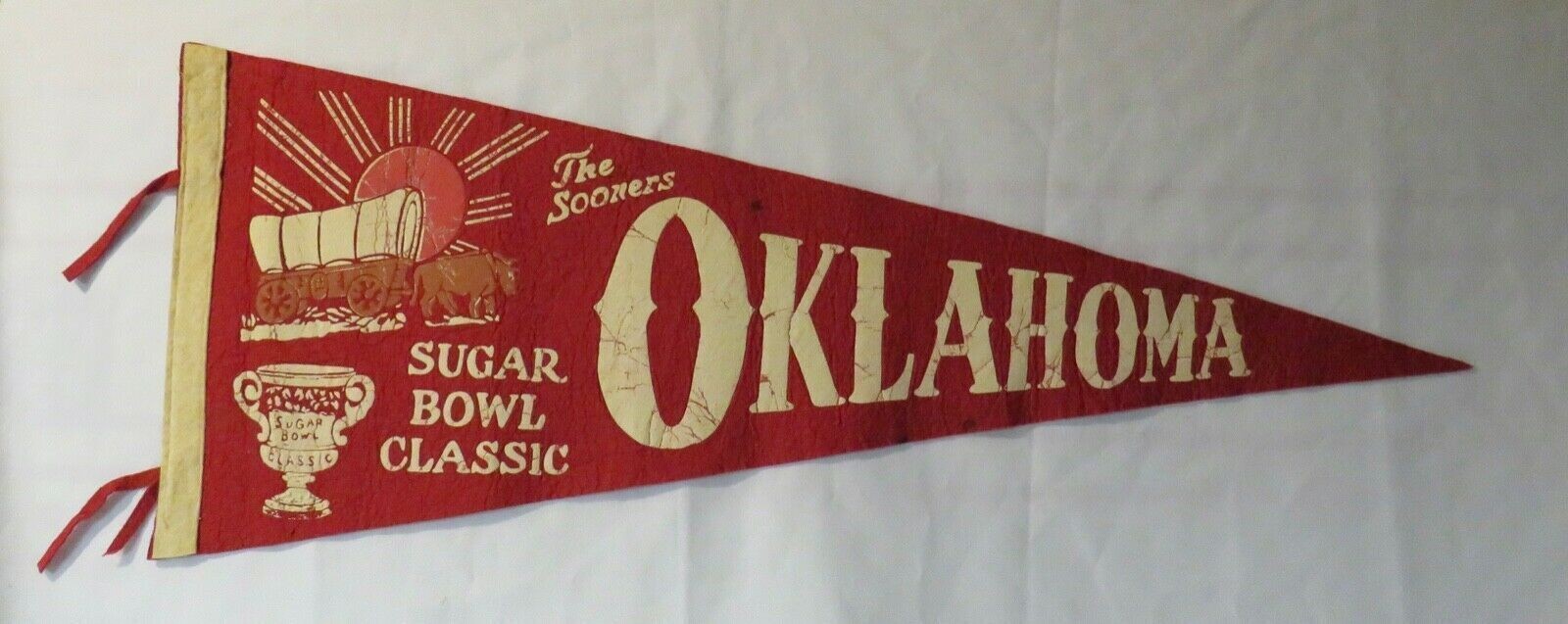 Vintage University of Oklahoma Sooners Sugar Bowl Football Pennant