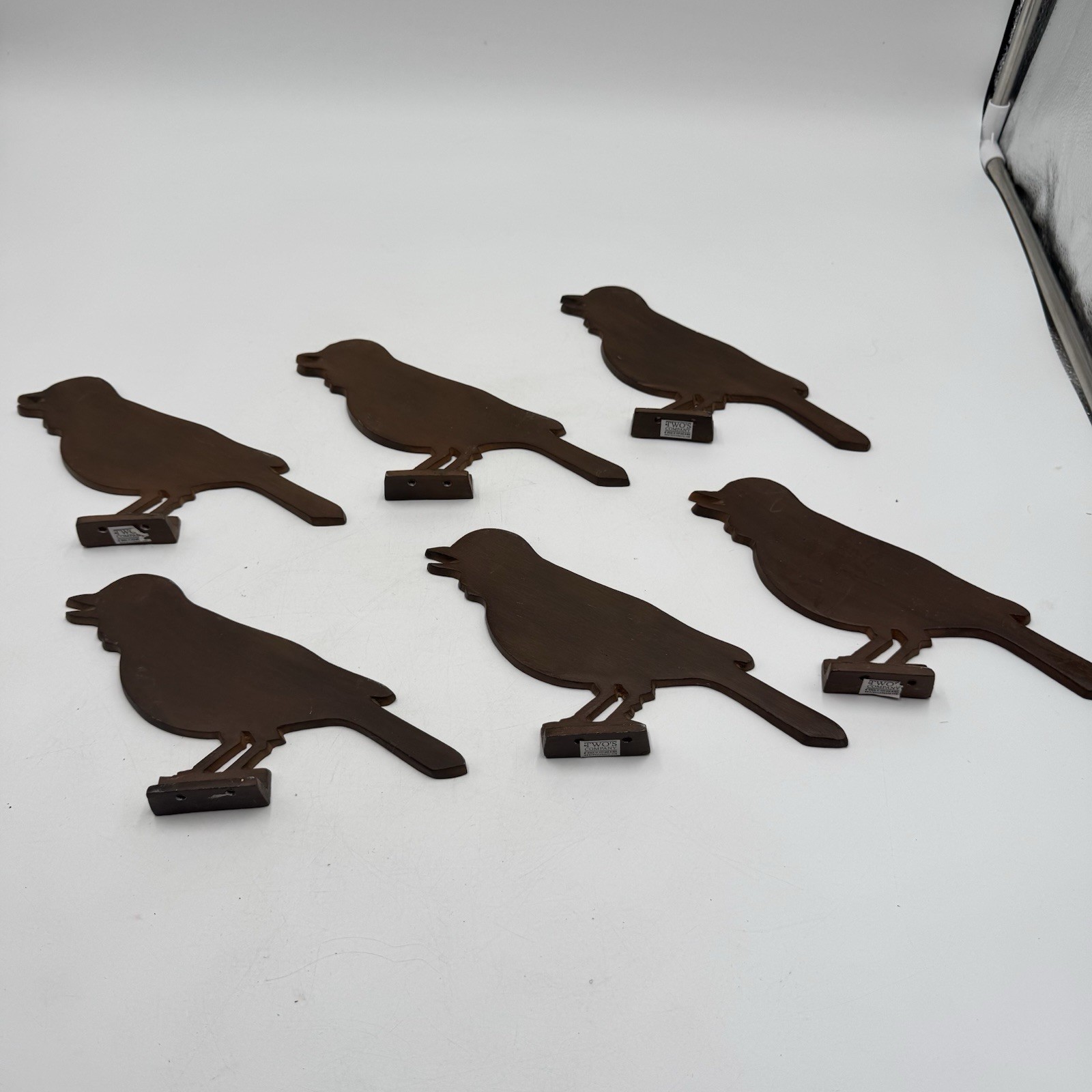 Lot 6 Two’s Company Brown Metal Bird Silhouettes Decor READ Wear India