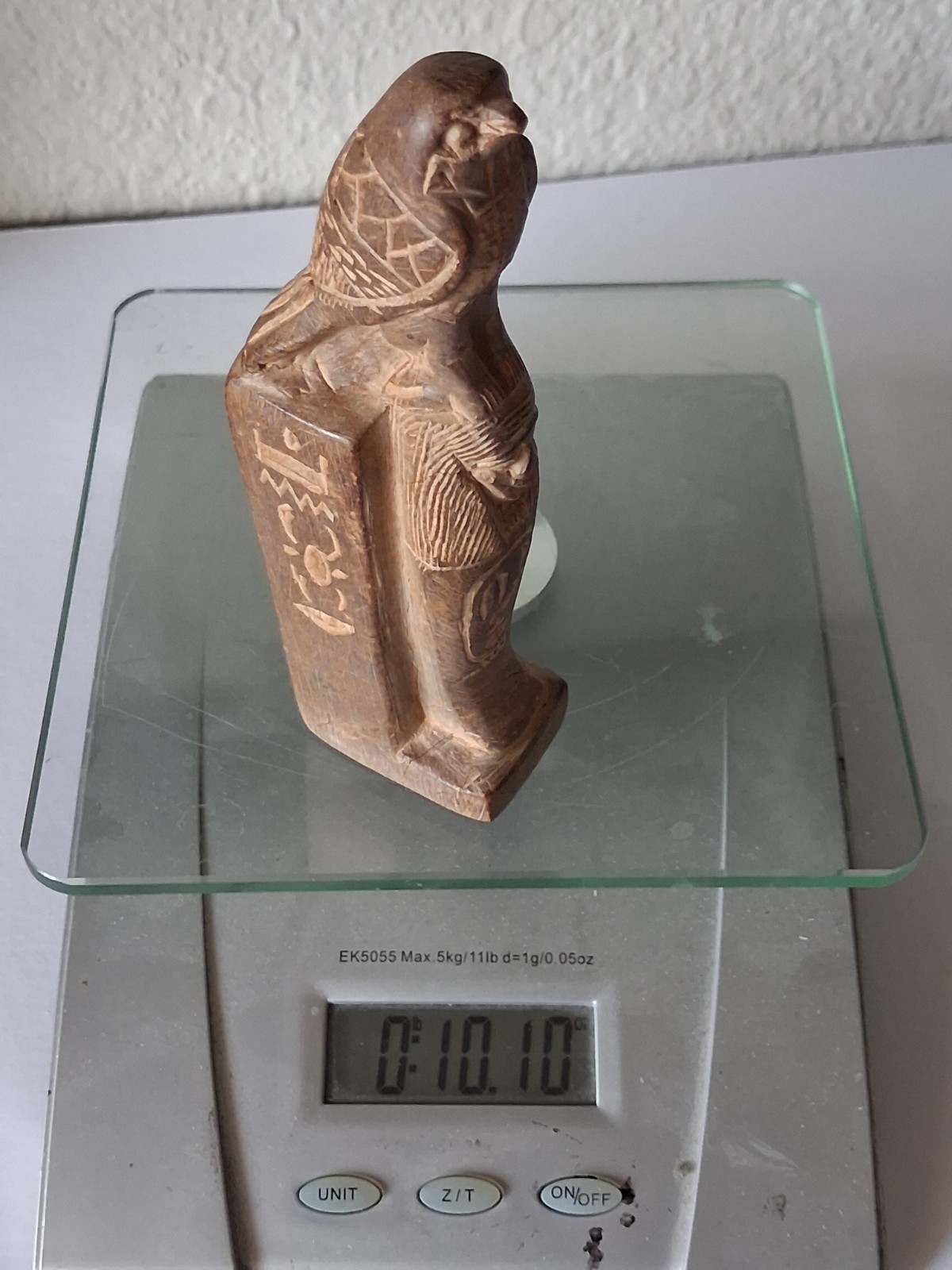 1930s Egyptian Revival Soapstone Statue Pharaoh Khafre Horus Carved 6