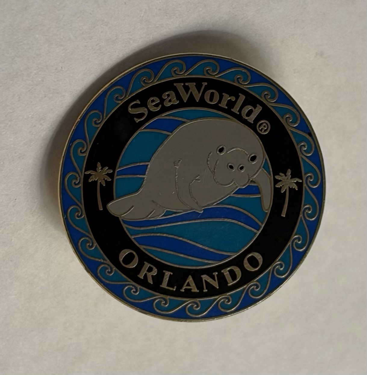 SeaWorld Sea World Orlando - Manatee - Amusement Park - Rare Vintage Pin