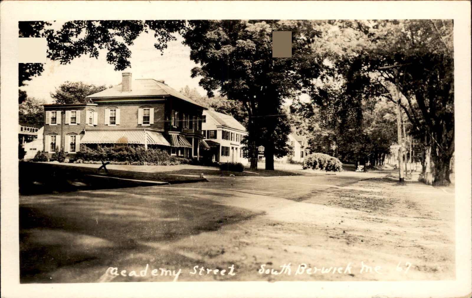 South Berwick Maine ME Academy Street c1940s Real Photo Vintage Postcard