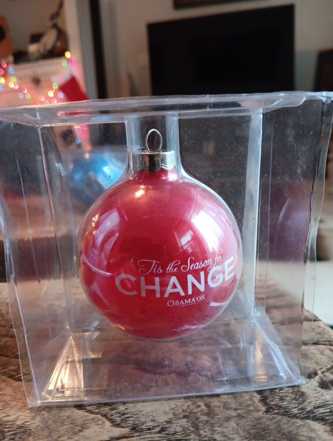 Obama 2008 Collector Christmas Glass Ornament (Red) - VERY RARE COLLECTIBLE 