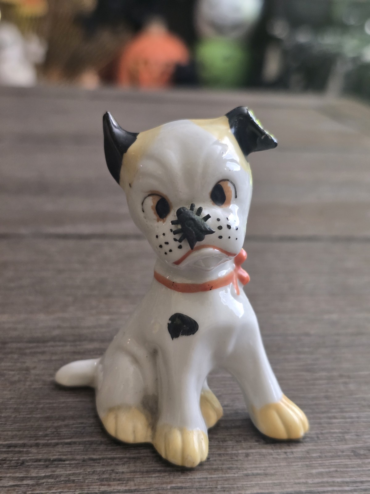 Vintage 30s Porcelain Germany Bonzo the Dog Figurine Fly Bug Nose Cross Eyed