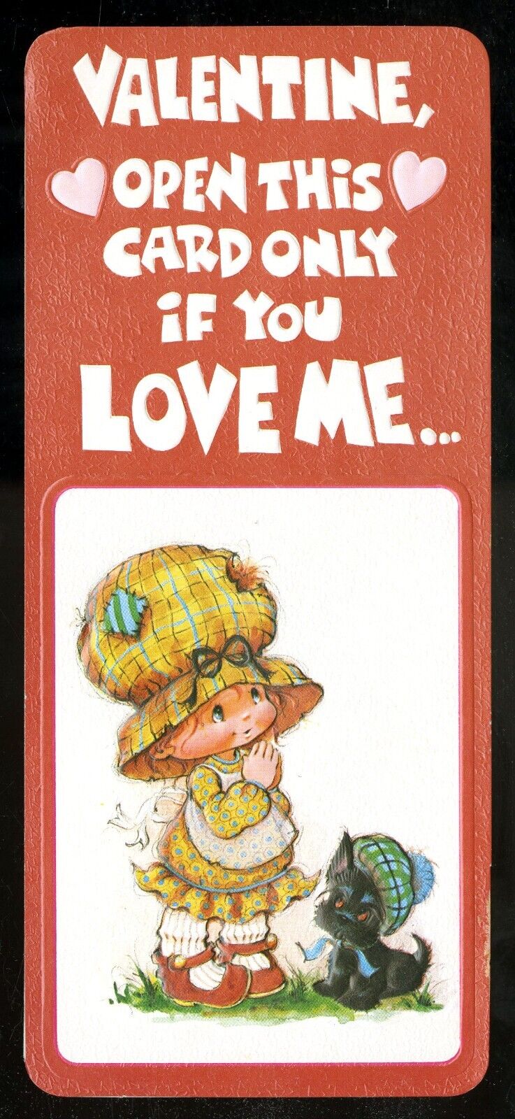 Vintage Valentines Day Card Retro BONNIE BONNETS SCOTTIE DOG PUPPY  NOS