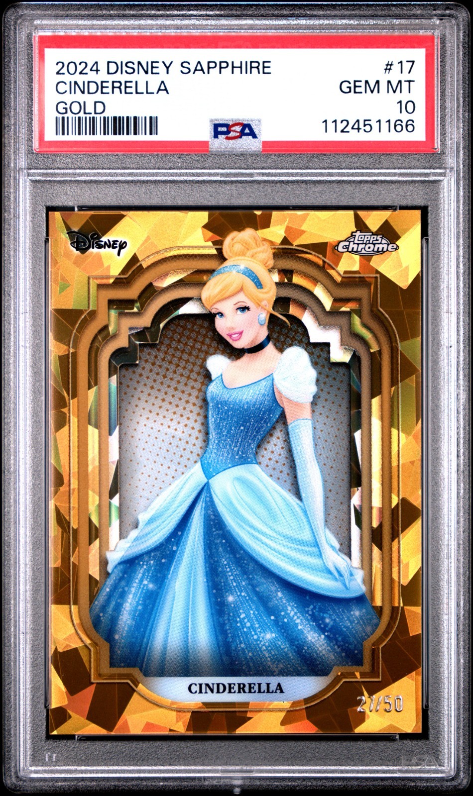 2024 Topps Chrome Disney Sapphire Cinderella Gold /50 2024 Topps Chrome Disney Sapphire Cinderella Gold /50