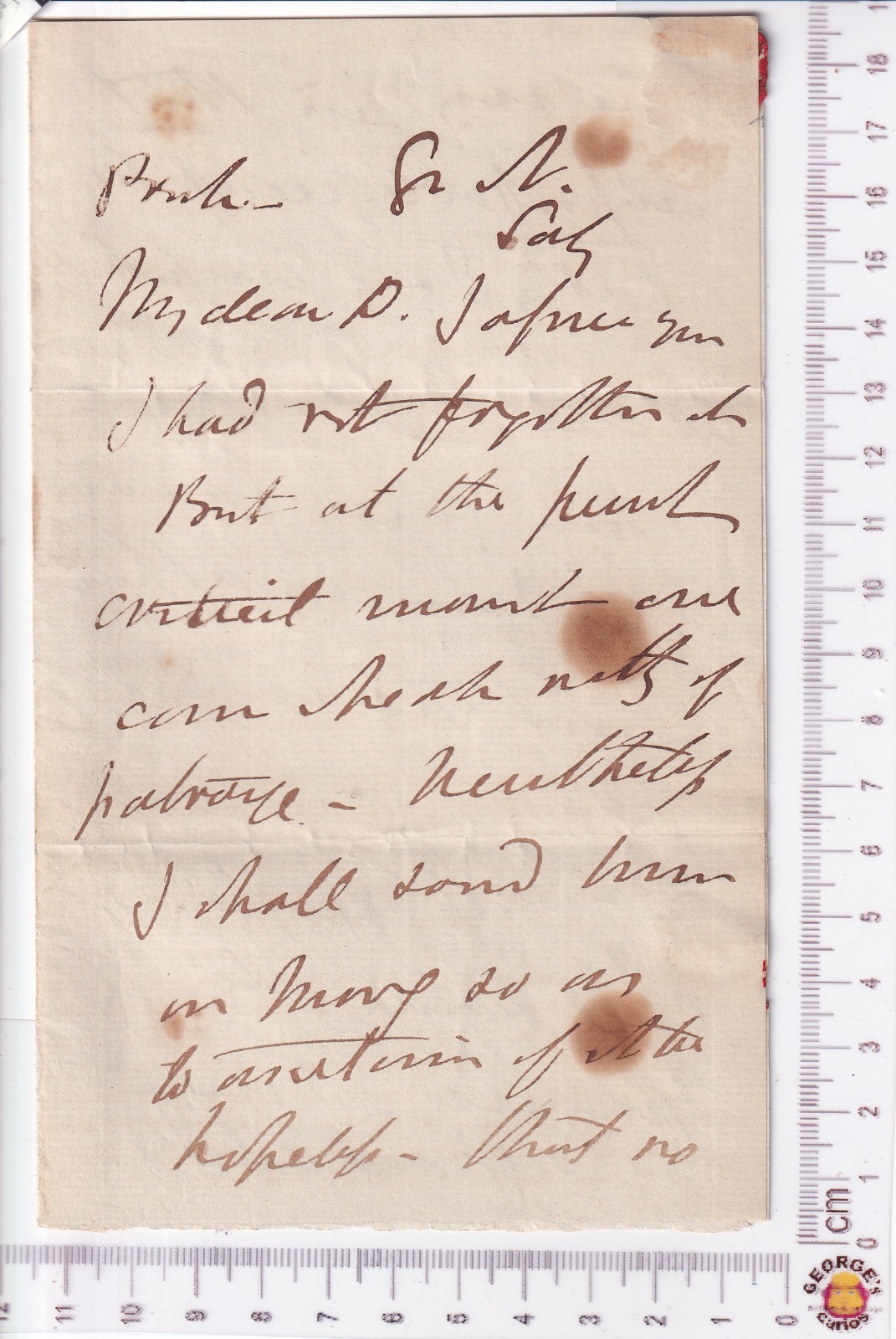 1846 Henry Brougham ALS to Edward Dubois on Patronage & Palmerston Appt POSTED