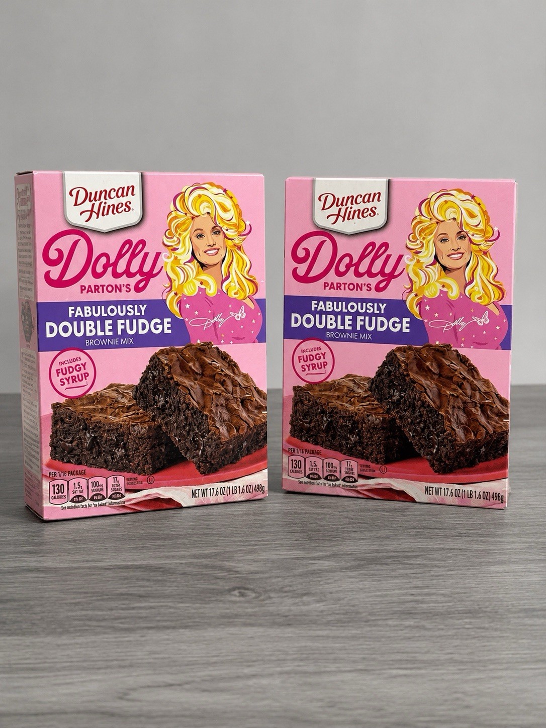 Duncan Hines Dolly Parton Fabulously Double Fudge Brownie Mix Lot of 2 Exp 2027