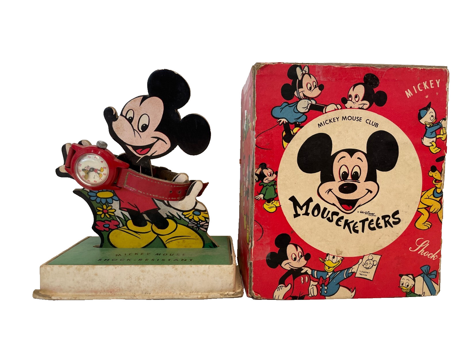 Vintage Walt Disney Productions Mickey Mouse Club Mouseketeers Wrist Watch Box