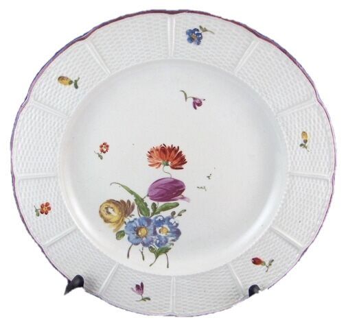 Antique 18thC Ludwigsburg Porcelain Floral Plate Porzellan Blumen Teller German