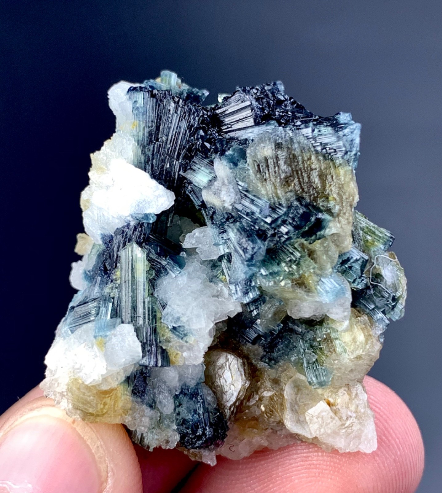 114 Carat indicolite tourmaline crystal specimen from Afghanistan