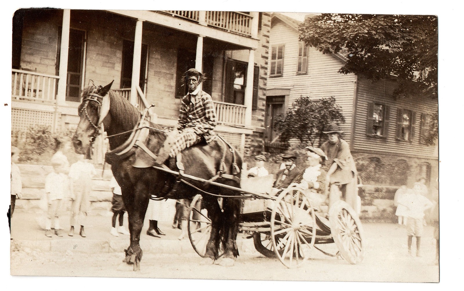 RPPC Black face parade unknown town PA? ca. 1910 minstrels? social history RPPC Black face parade unknown town PA? ca. 1910 minstrels? social history