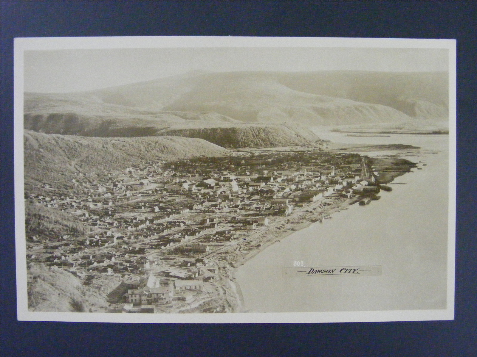 Dawson City Aerial Town View Yukon Canada Antique Real Photo Postcard RPPC 1920s