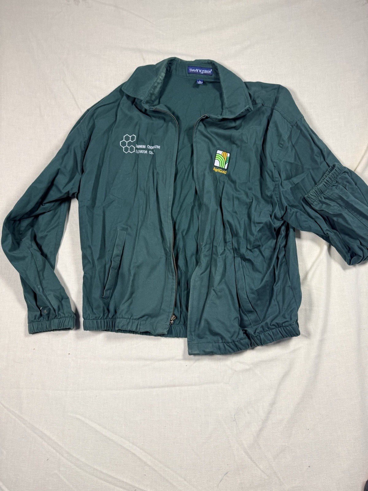 Vintage Swingster AgriGold Farmers Cooperative Jacket USA Large Green Farm