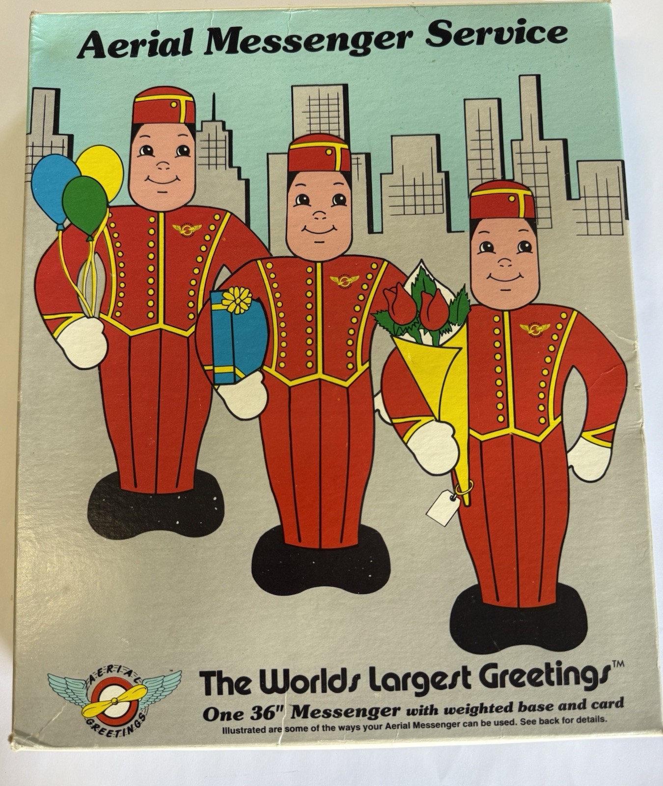 Vintage Aerial Messenger Service 36” Inflatable Greeting Figure NOS 1986