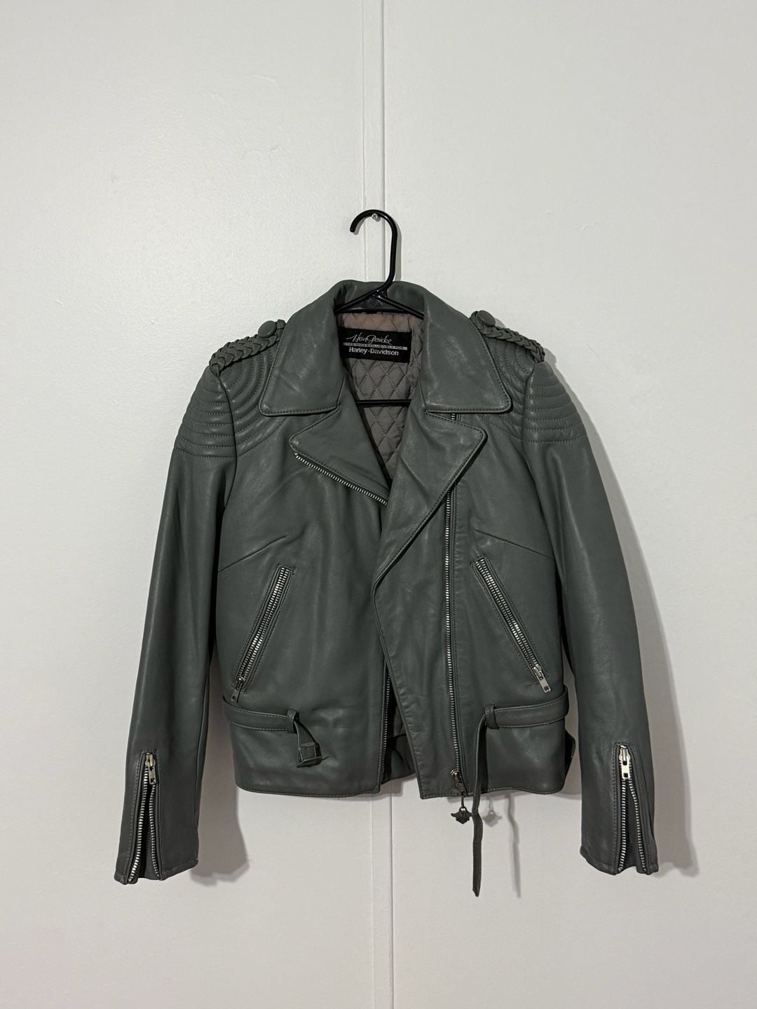 Vintage Hein Gericke for Harley-Davidson Leather Braided Shoulder Mcycle Jacket