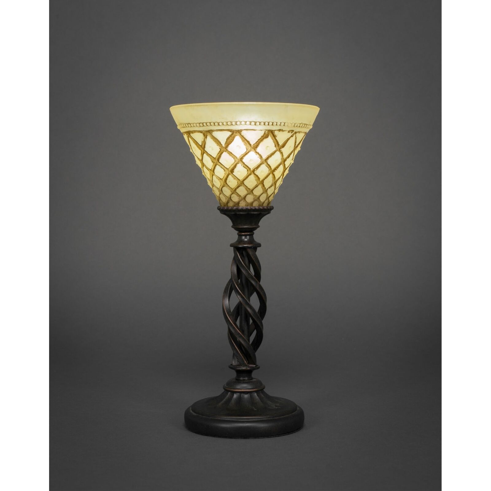 Elegant Mini Table Lamp Shown In Dark Granite Finish With 7