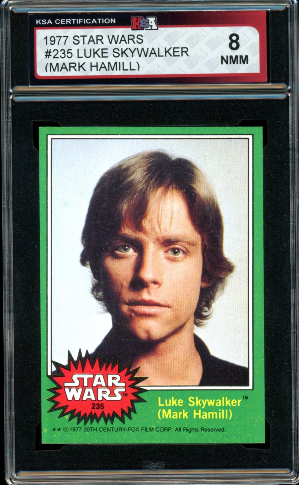 1977 Topps Star Wars Green Series #235 Luke Skywalker (Mark Hamill) KSA 8 NM-MT