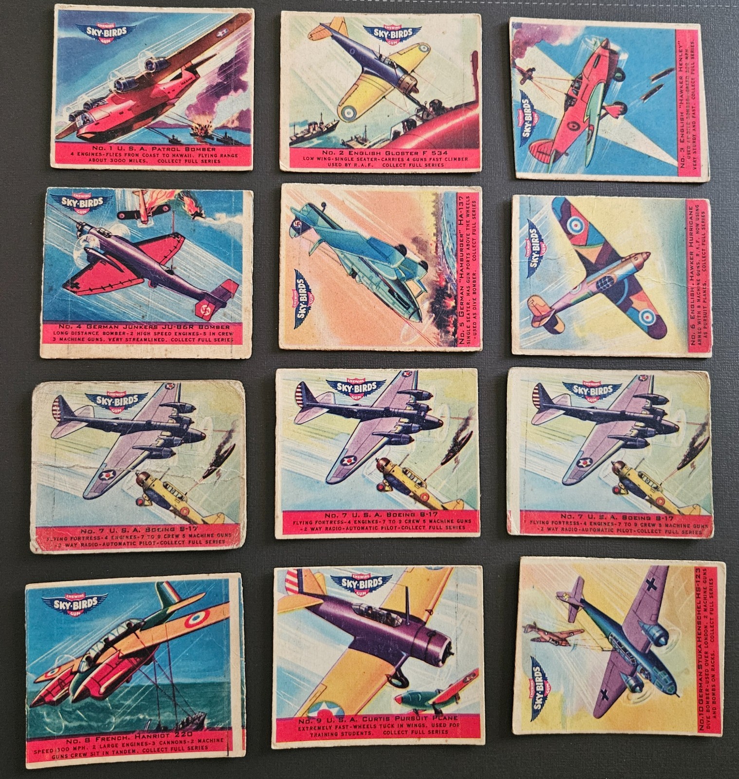 1941 Sky Birds Card Lot - 26 cards with a few duplicates
