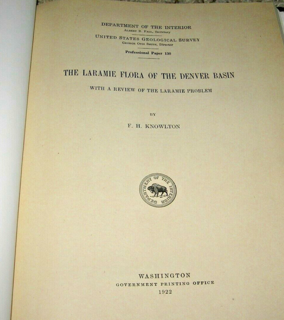 USGS PP 130 ~ LARAMIE FLORA OF DENVER BASIN with PLATES ~ 1922 
