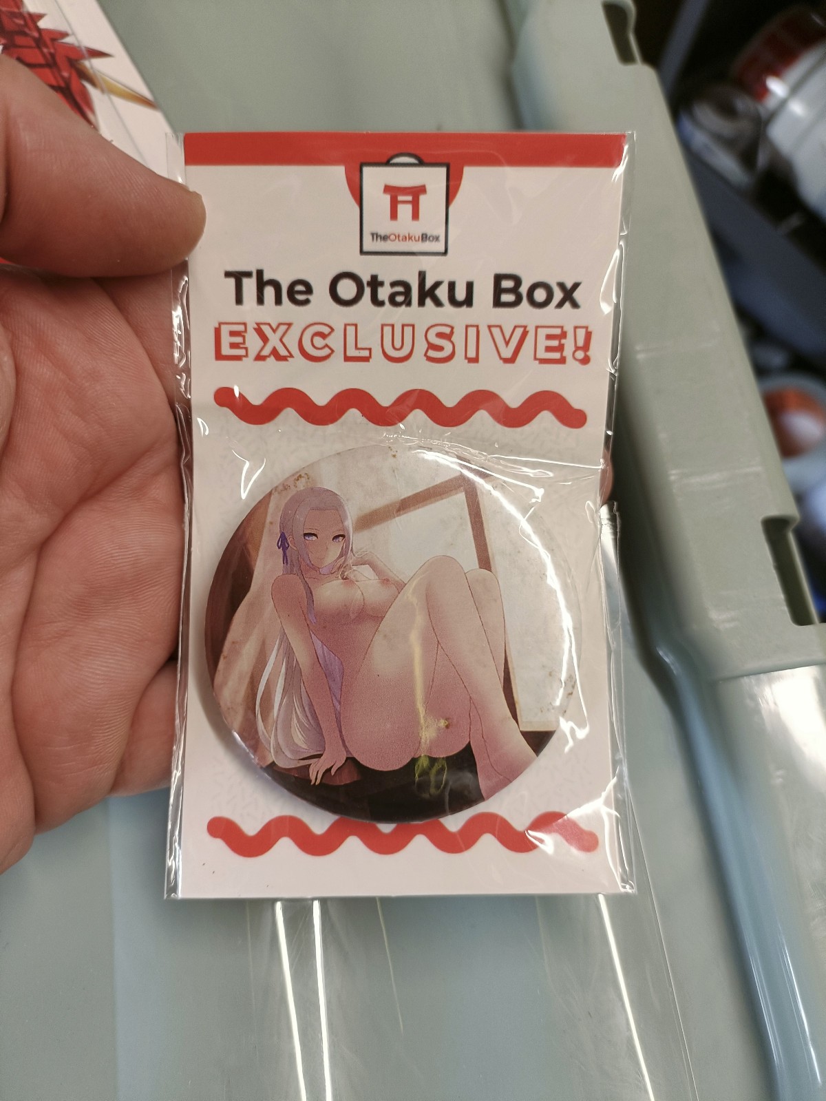 Exclusive  pin badge from The Otaku Box.
