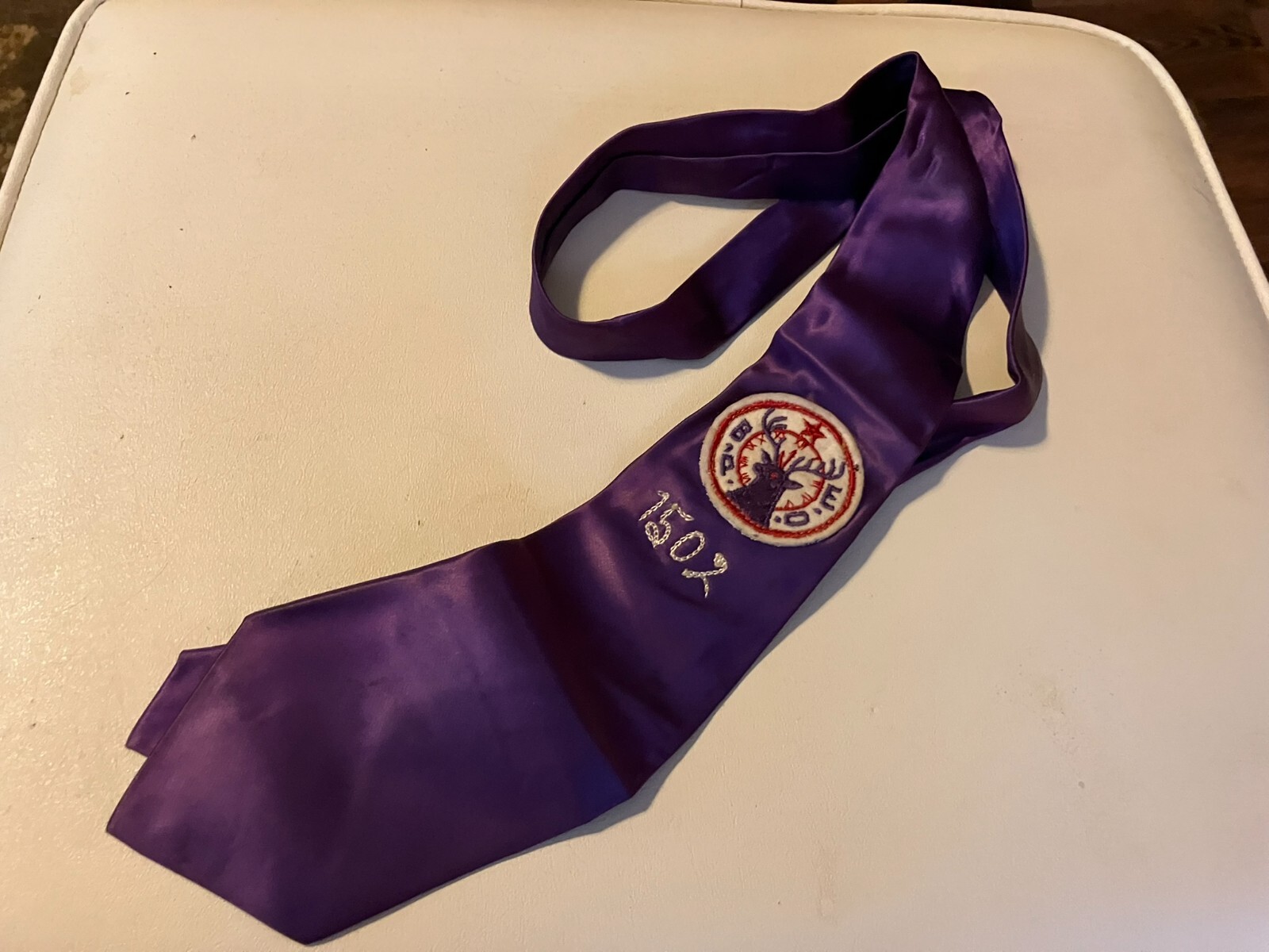 VTG Elks BPOE Purple Tie with Patch
