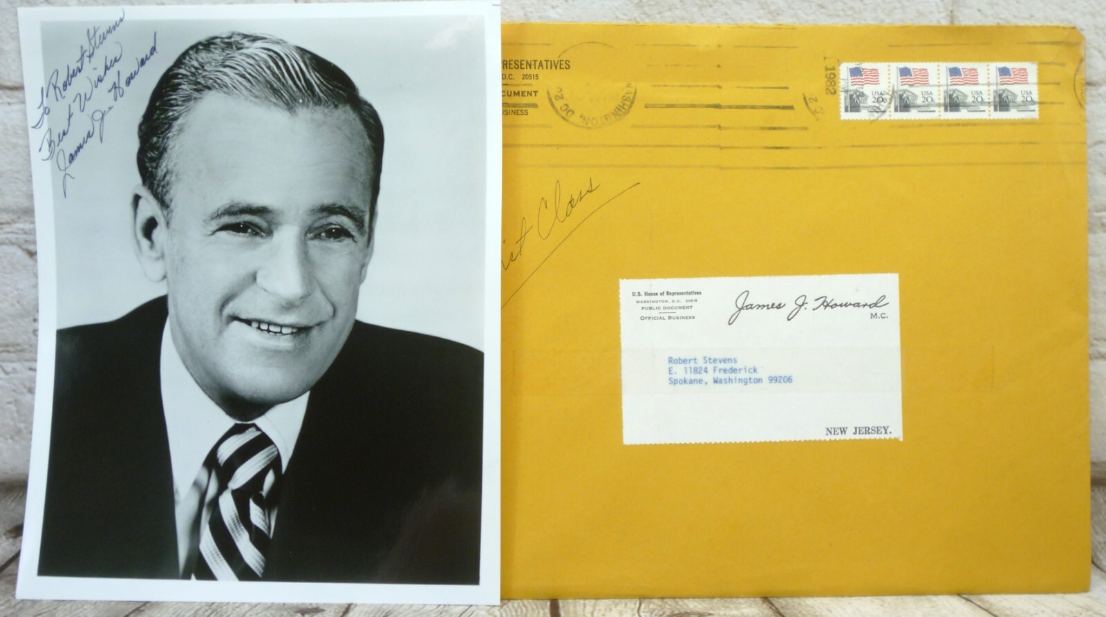 Vintage House Of Representatives 10x8 Signed Personalized Photo James J. Howard