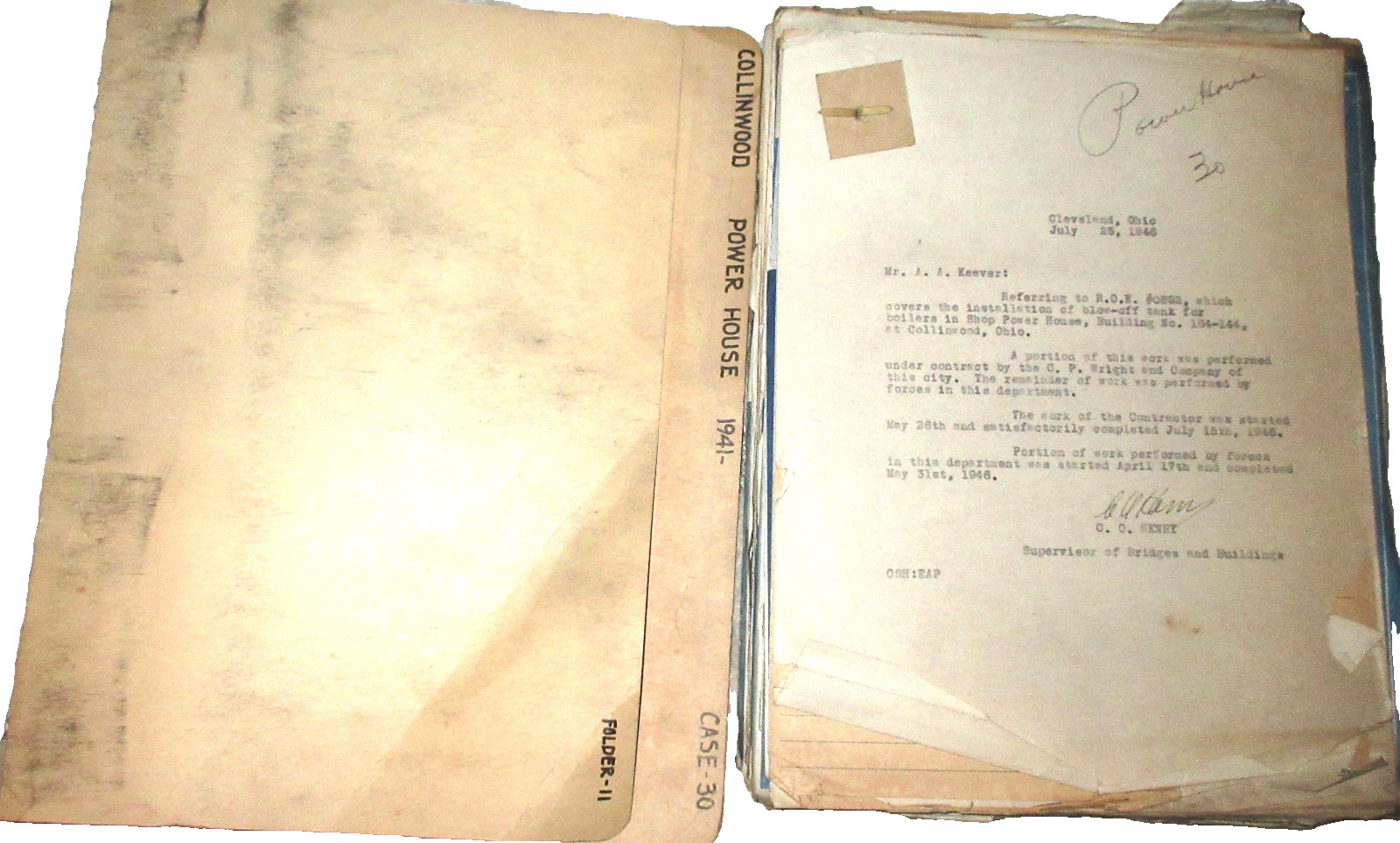 Historic Paperwork New York Central Railroad 30s 40s Blueprints Collinwood train