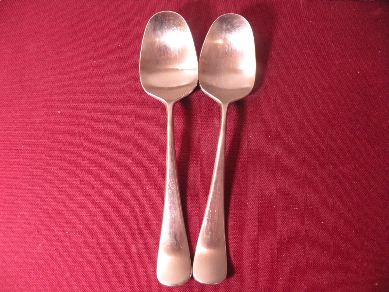 2 Yamazaki Andersen Hafnia Soup Spoons Satin Stainless Flatware JAPAN 7 1/8\