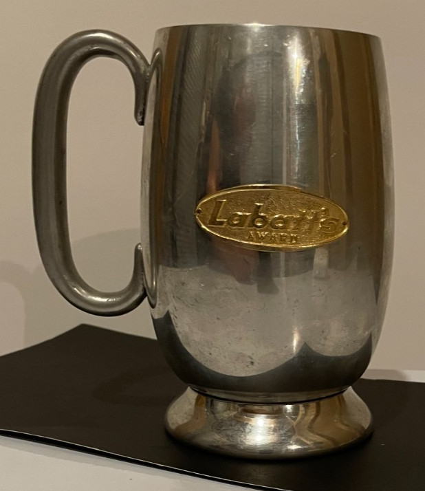 Vintage  LABATT\'S AWARD  Pewter  Beer Mug Stein English Pewter  Made in England