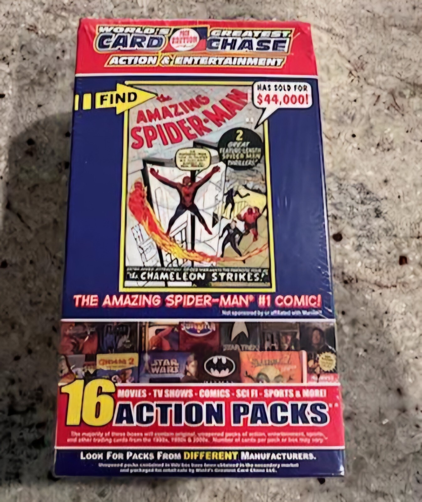 2009 World\'s Greatest Card Chase - Sealed Box - 16 Action Packs - Spider-Man???
