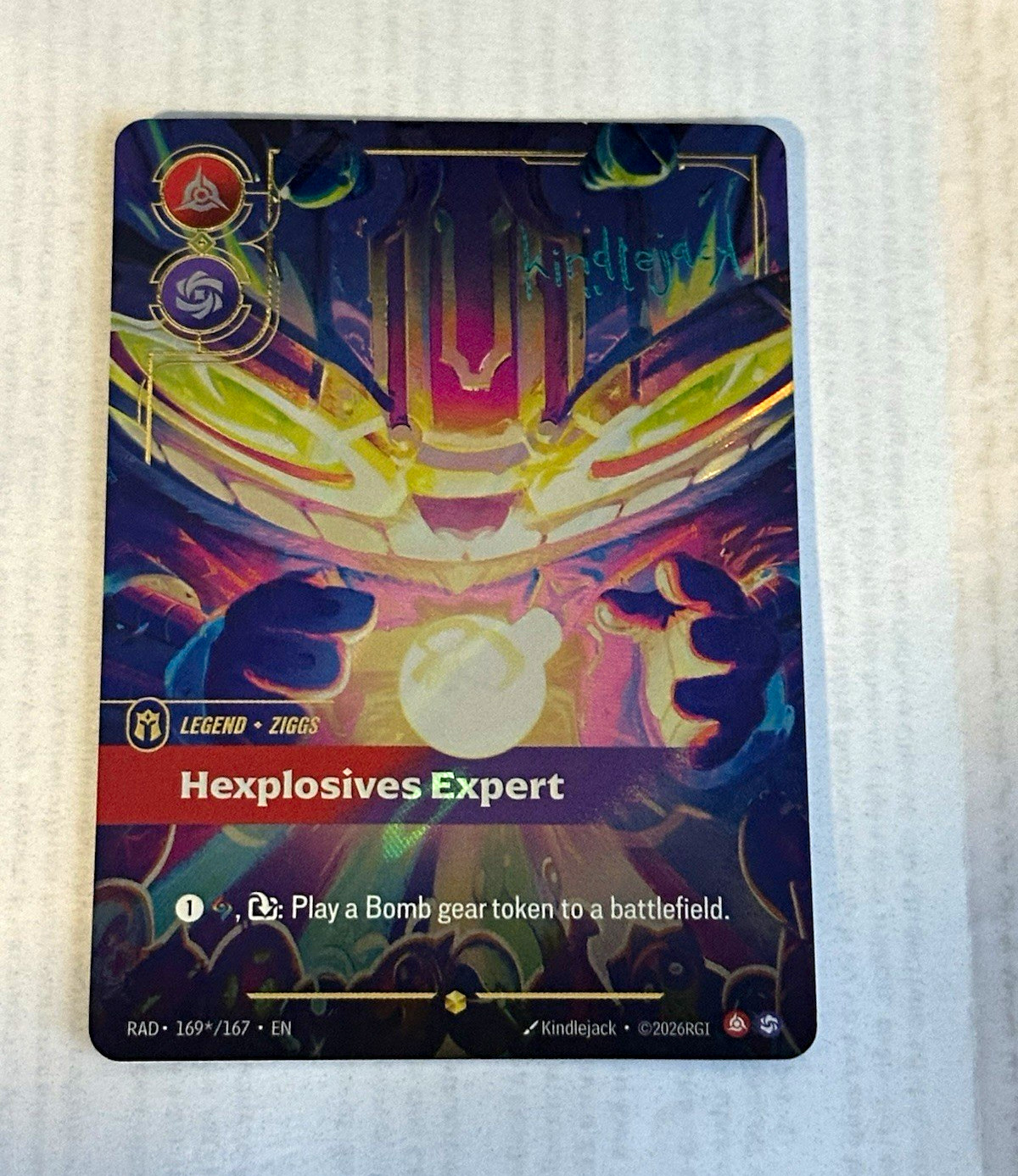 Riftbound 2026 Ziggs Hexplosives Expert RAD Holo 169*/167 SIGNATURE