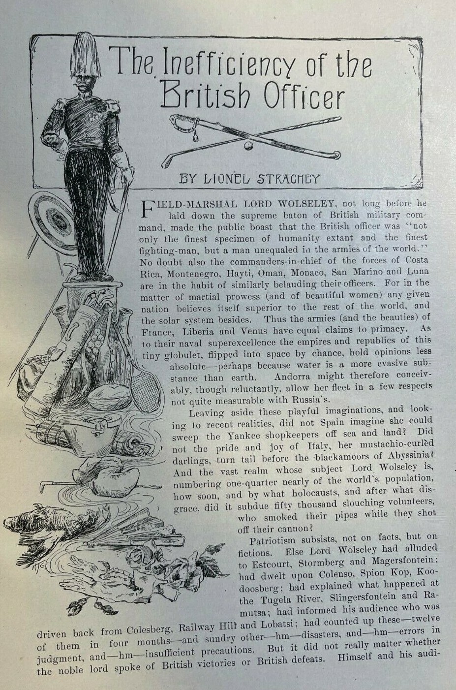 1901 British Army Inefficiency of British Military Officers illustrated 1901 British Army Inefficiency of British Military Officers illustrated