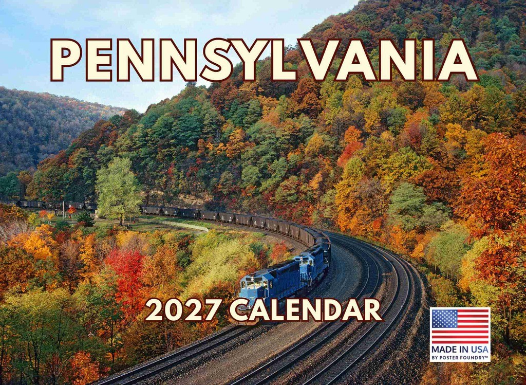 Pennsylvania Calendar 2027 Monthly Wall Calender 12 Month 12x18