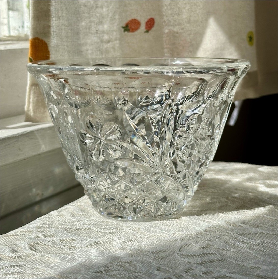 Rare Vintage Midcentury Anna Hütte Lead Crystal Bowl