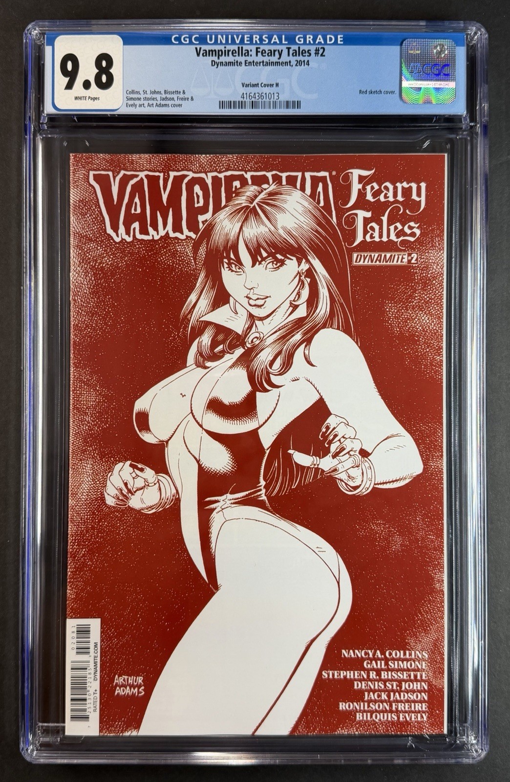 Vampirella Feary Tales #2 CGC 9.8 2014 💥 RARE Arthur Adams Red Sketch Variant