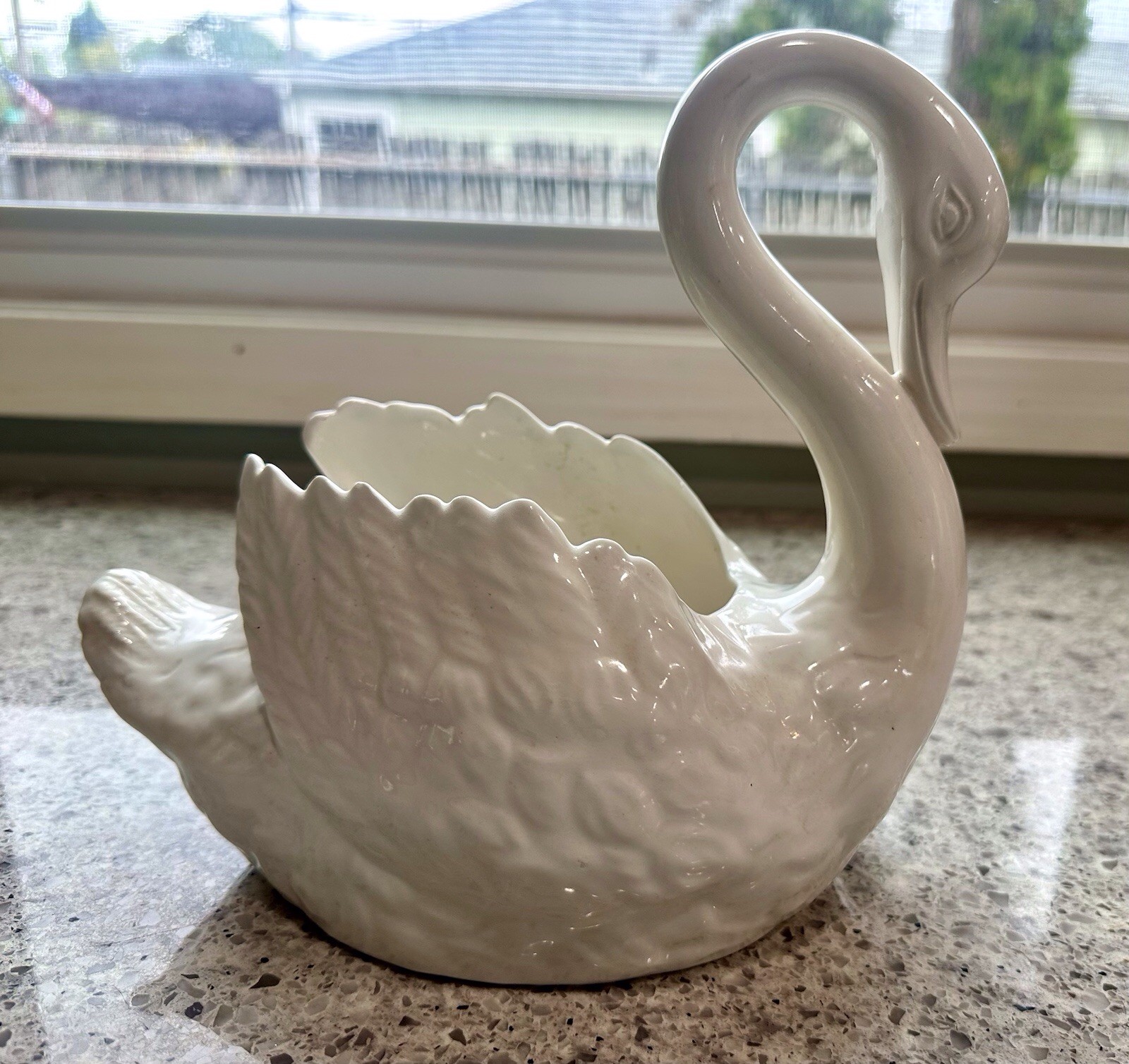 Vintage Ceramic Swan Planter