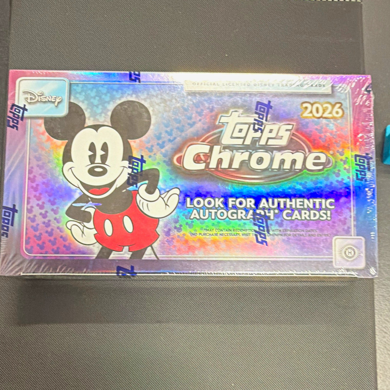 Topps 2026 Chrome Disney Sealed Trading Card Hobby Box, Mickey Mouse, Autographs