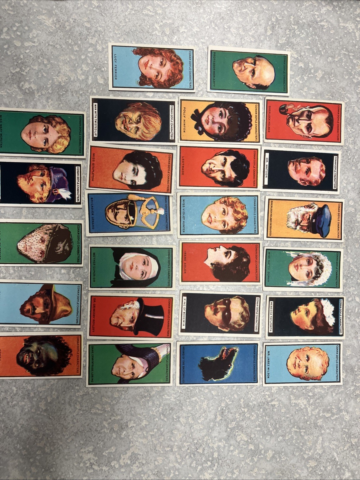 1923 Turf Cigarettes Conan Doyle Characters Lot Of 25 Complete Sherlock Holmes