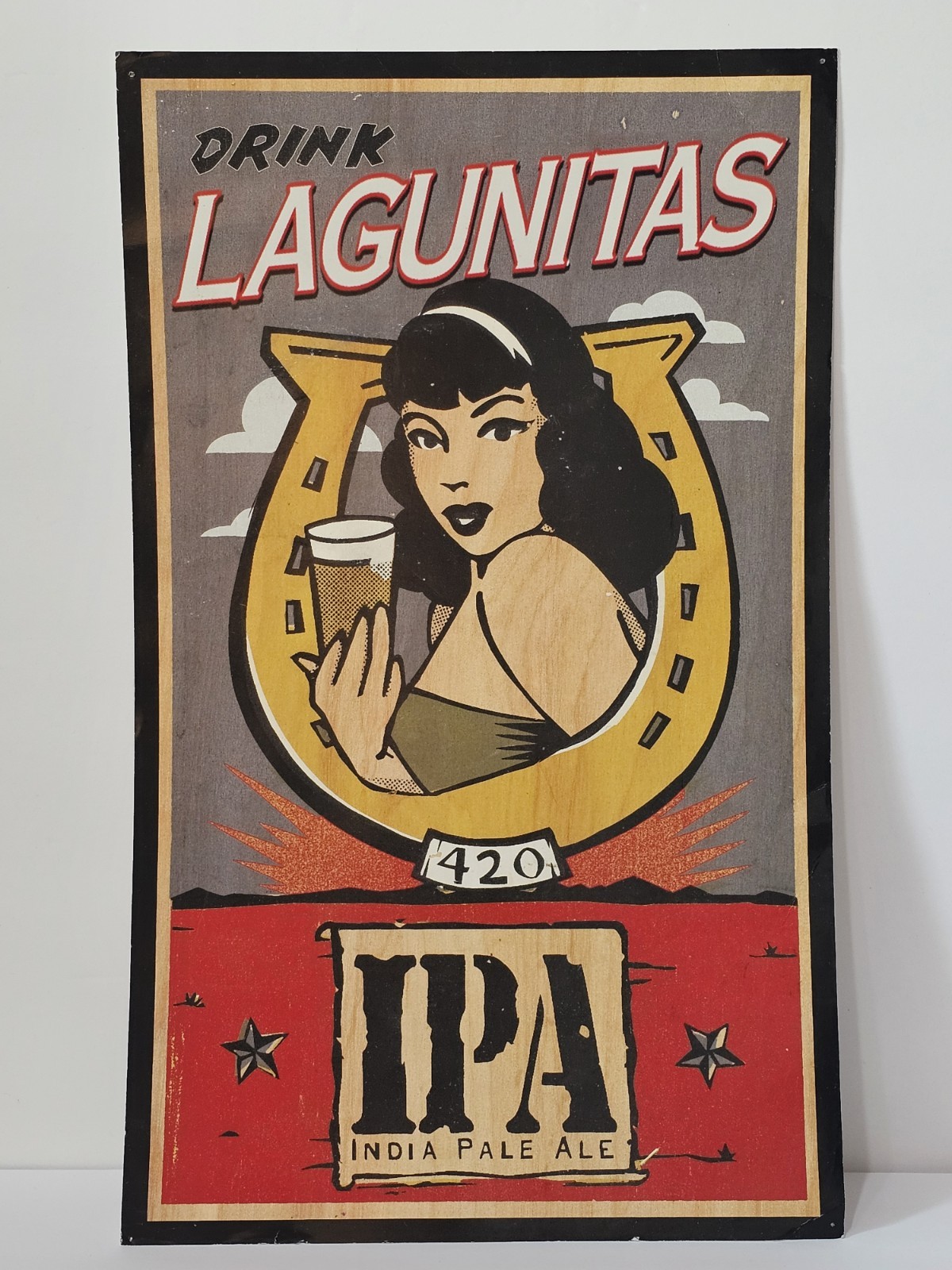 Rare Lagunitas 420 Waldo\'s IPA Poster Bar Brewery Beer Sign Advertisement