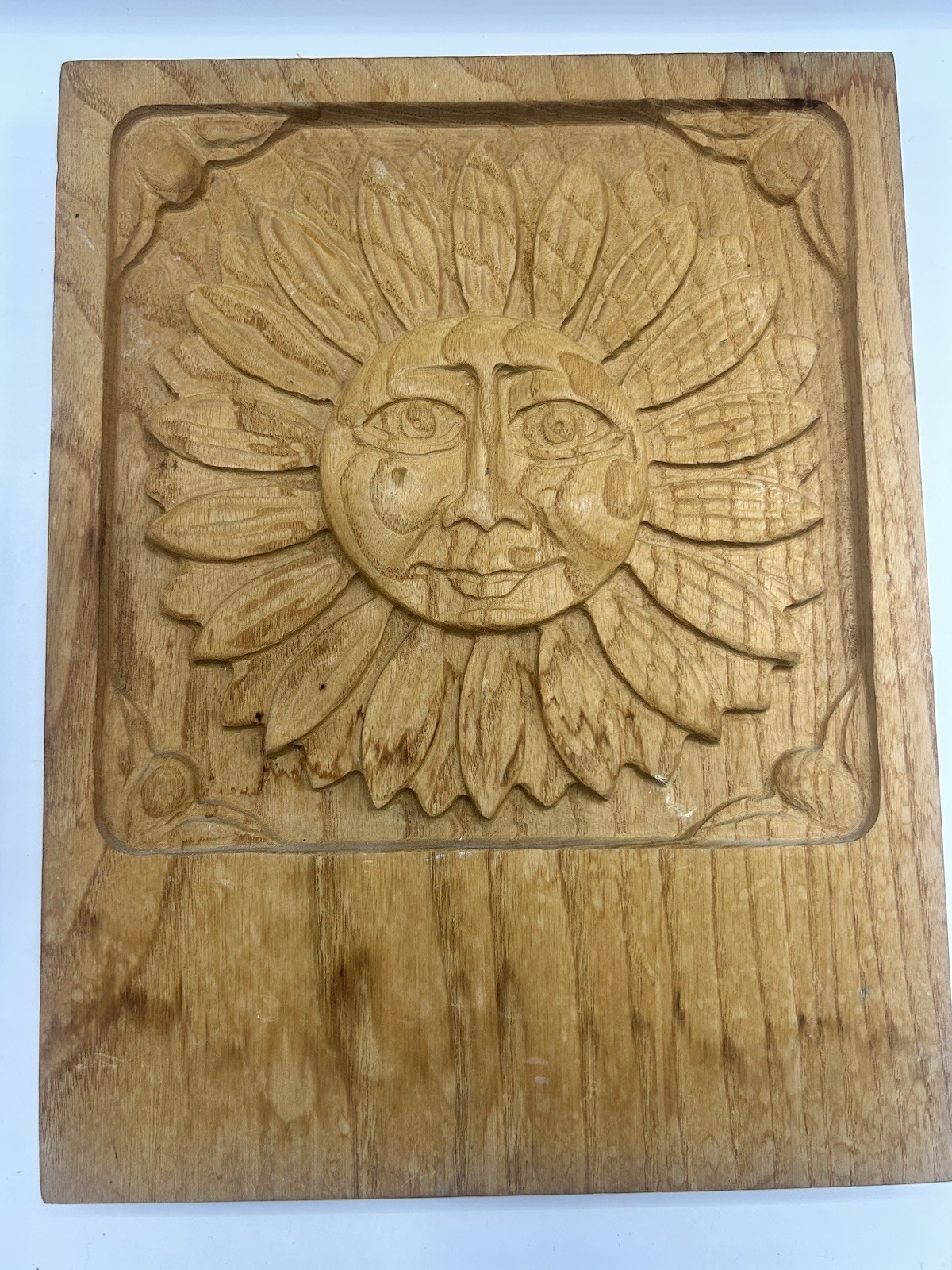 Vintage ERA INDUSTRIES Carved Wood Sun Plaque - 9.5