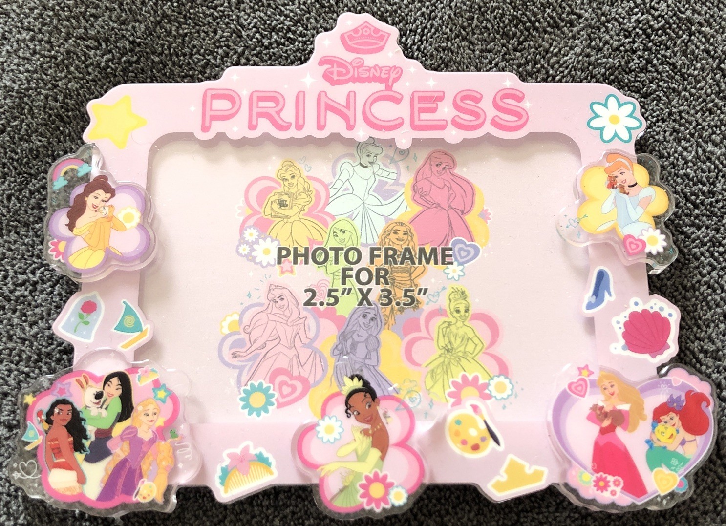 Disney Parks Princess 2.5”x3.5” Photo Frame Acrylic Magnet