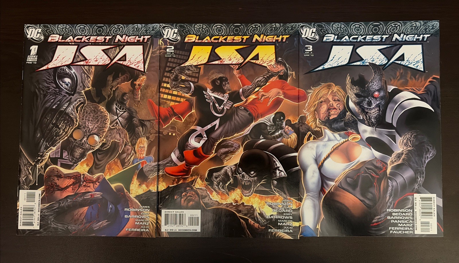 BLACKEST NIGHT JSA #1-3 Complete Set DC Comics 2009