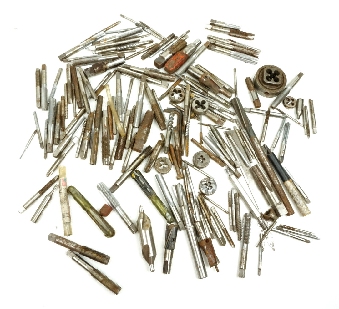 Machinist Junk Drawer Lot Taps Dies Cutters Bits Over 150 Pieces 9 Pounds