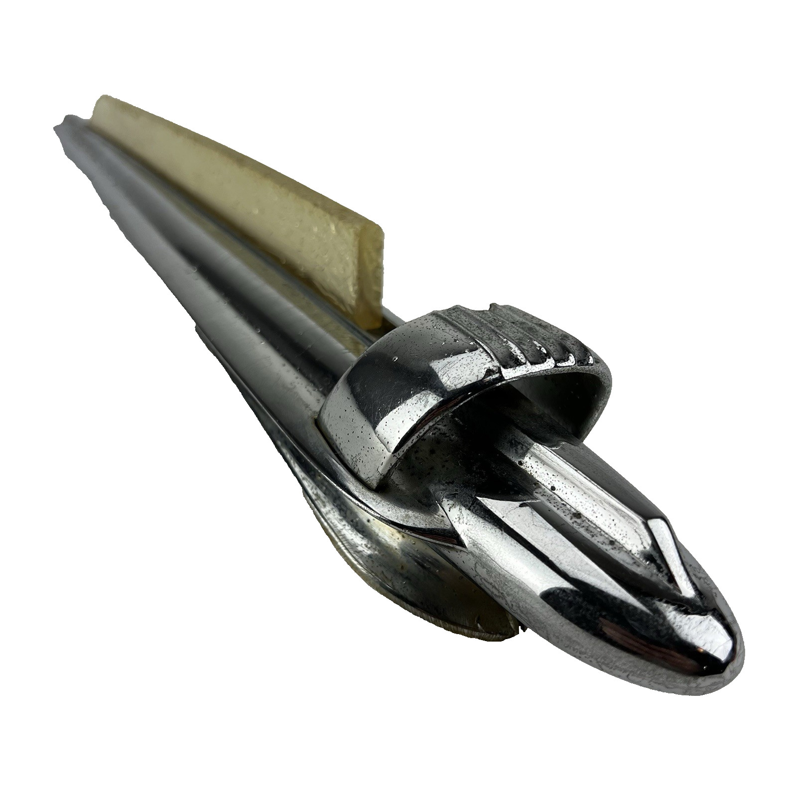 1947-1948 CHEVROLET FLEETMASTER ROCKET/BOMB CHROME HOOD ORNAMENT