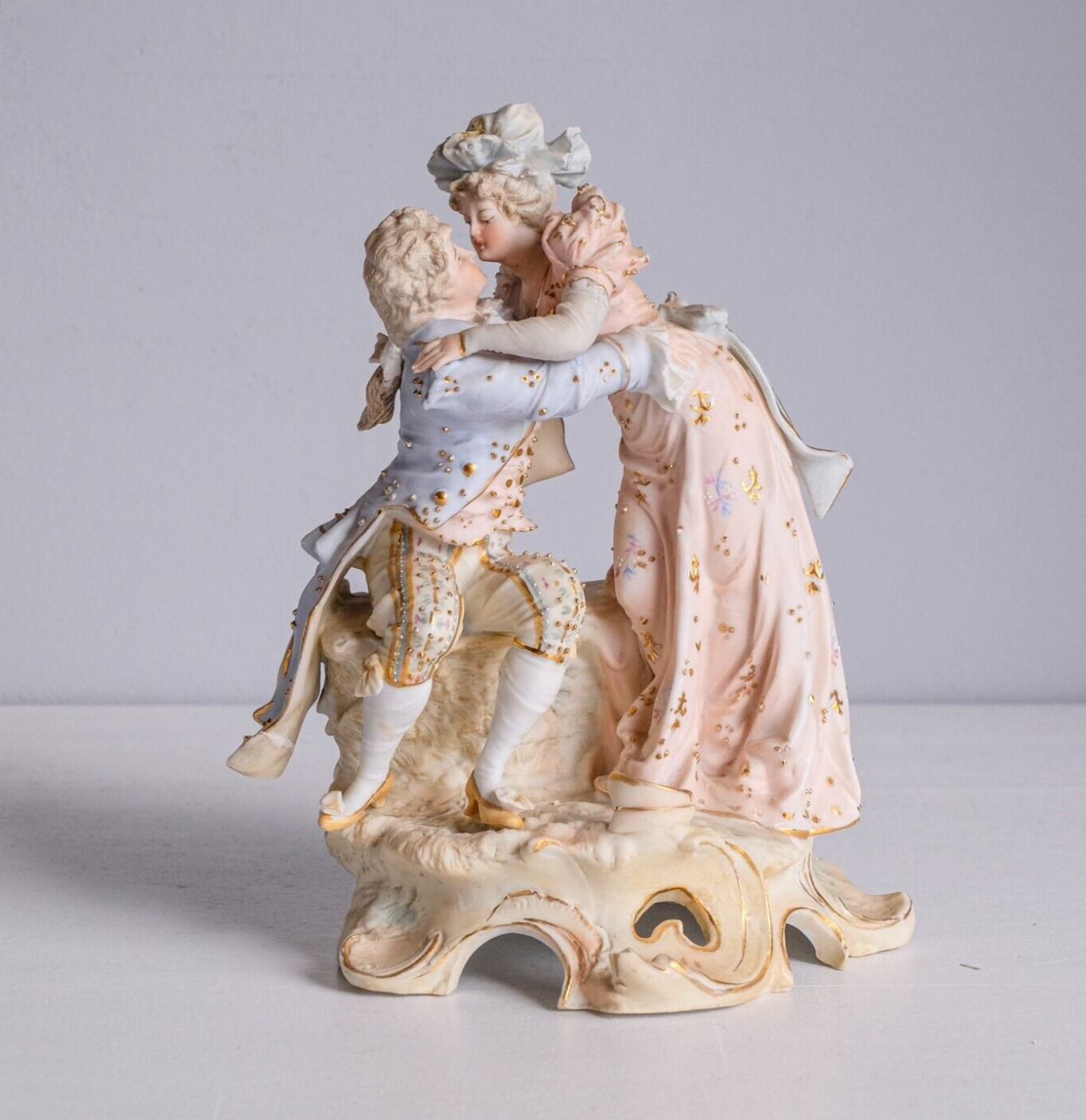 Early 20th Century Rare Bisque Porcelain Couple Figurine Antique German Porcelaт