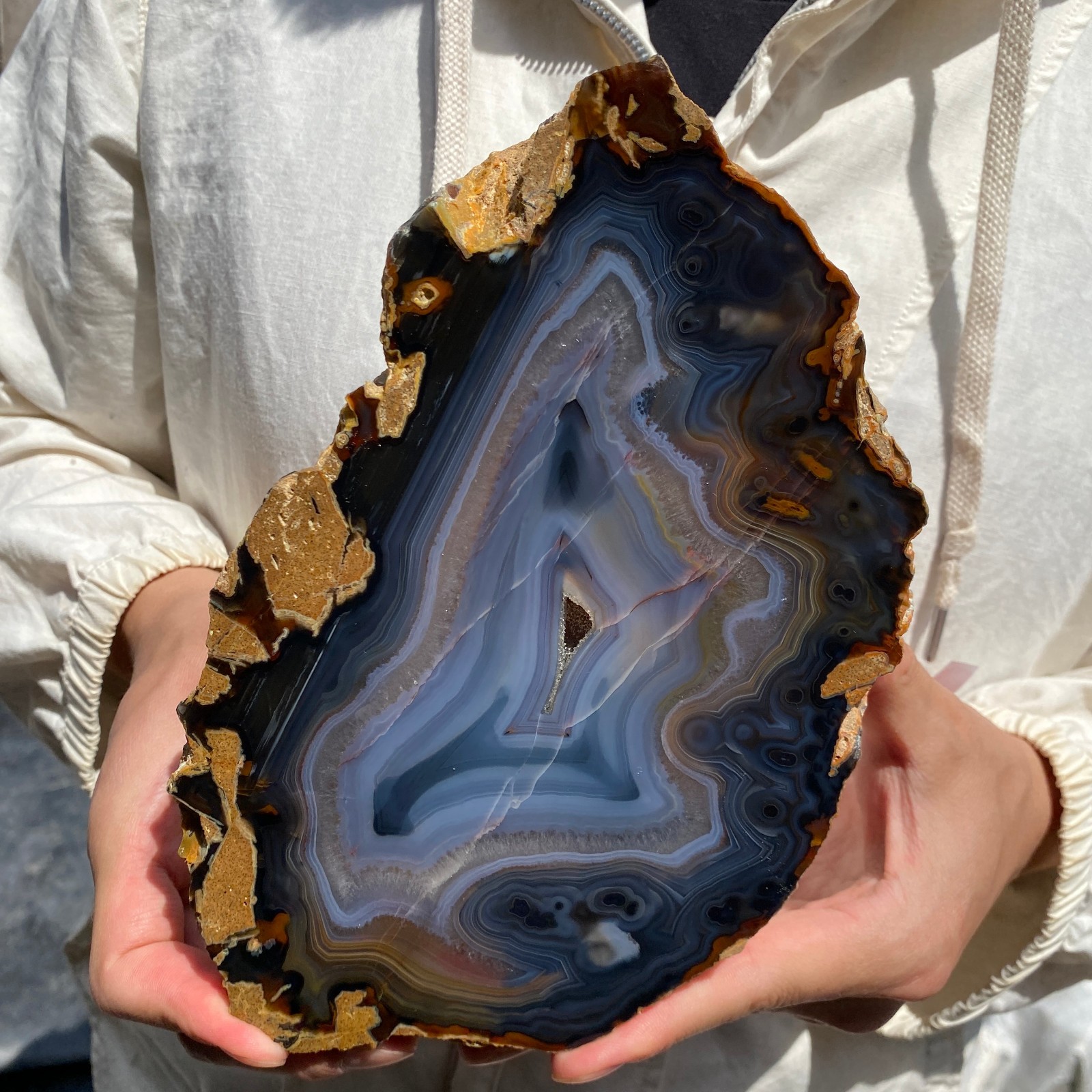 3.8lb Natural colorful Brazilian striped agate crystal Rough polished specimen