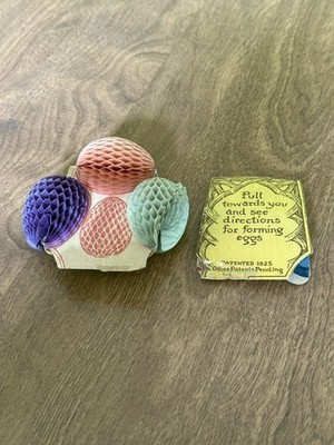 Vintage Honeycomb Paper Easter Eggs 1925 Fold Out Decoration