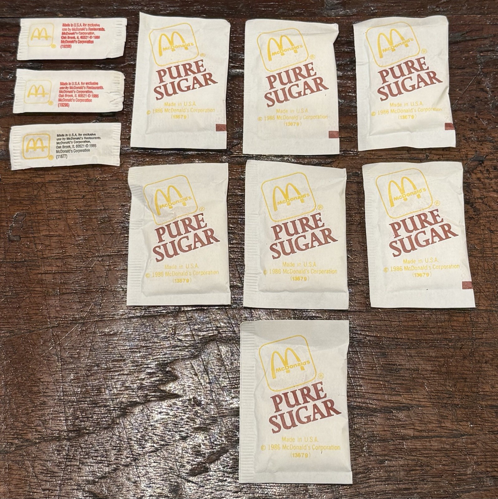 Vintage NOS Lot McDonalds 86’ Sugar Packets, Salt & Pepper Advertising Fast Food