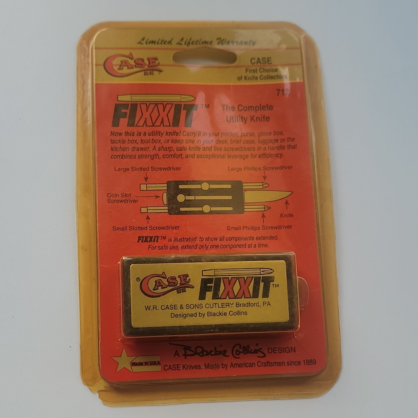 Vintage NIB CASE XX FIXXIT the Complete Utility Knife. Blackie Collins Design